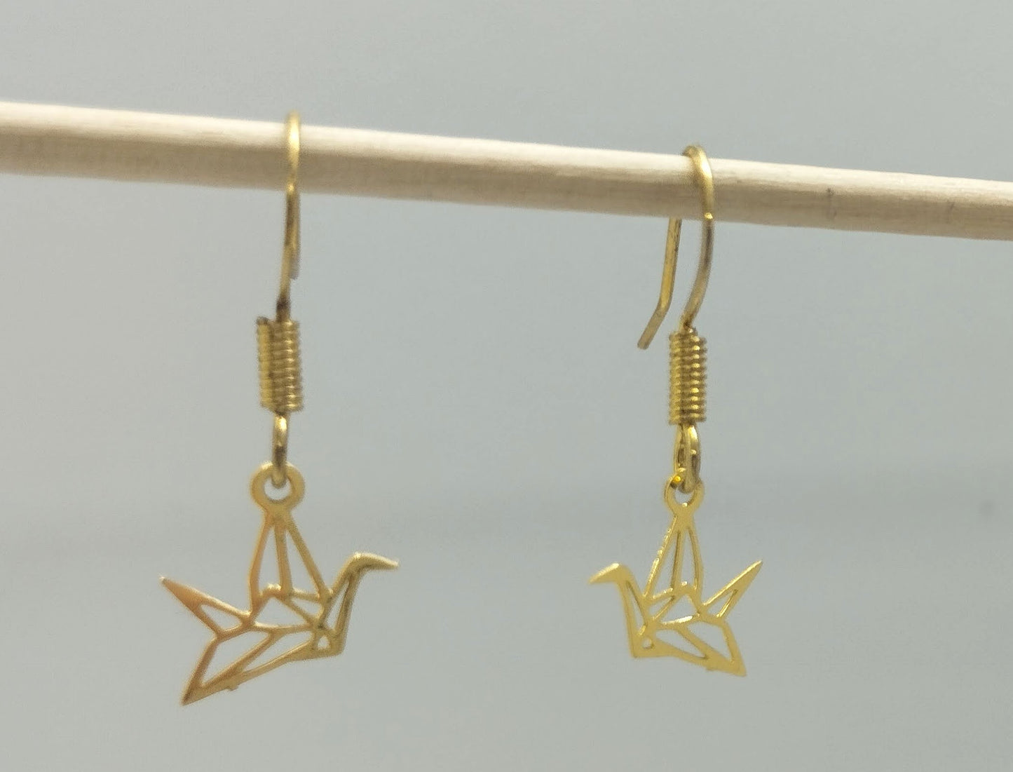 Oorbellenset - kleine origami vogeltjes - goud (nikkelvrij)