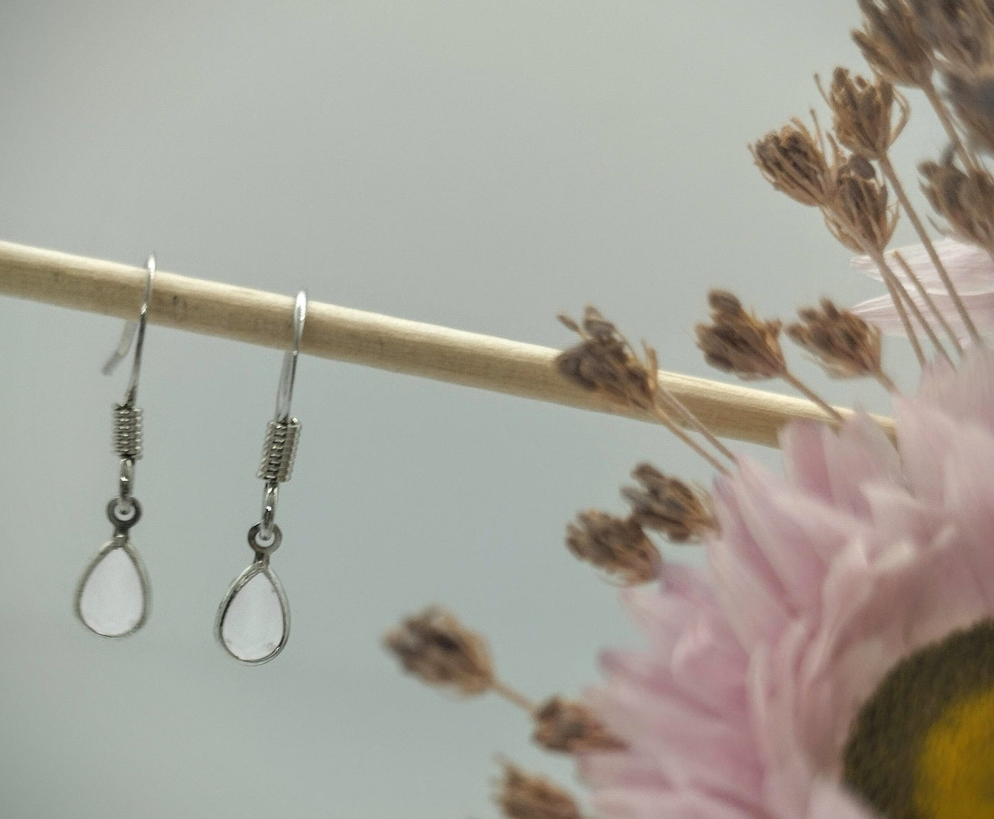 Oorbellenset little pink Crystal  - Hanger (zilver- Nikkelvrij)
