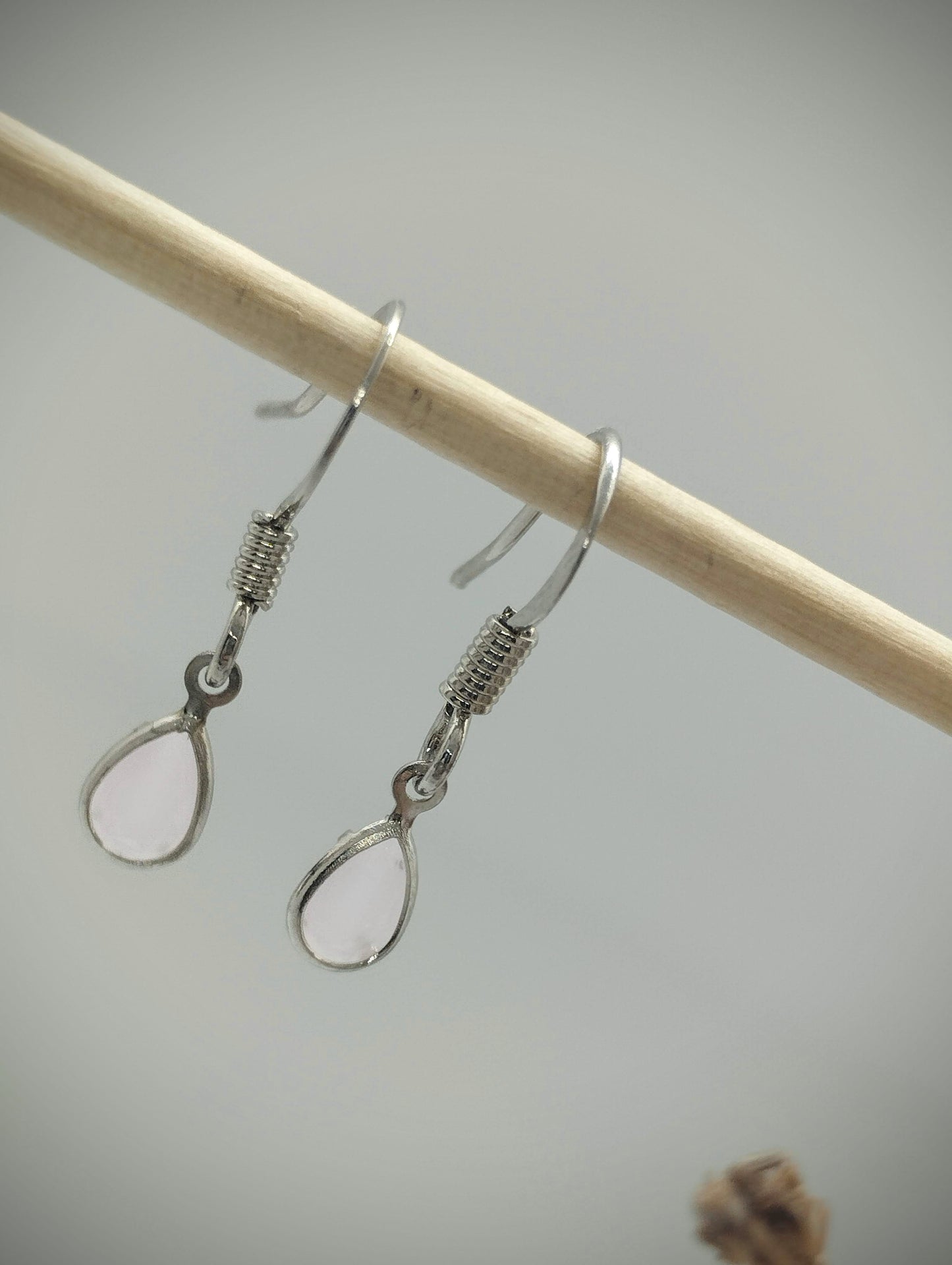 Oorbellenset little pink Crystal  - Hanger (zilver- Nikkelvrij)