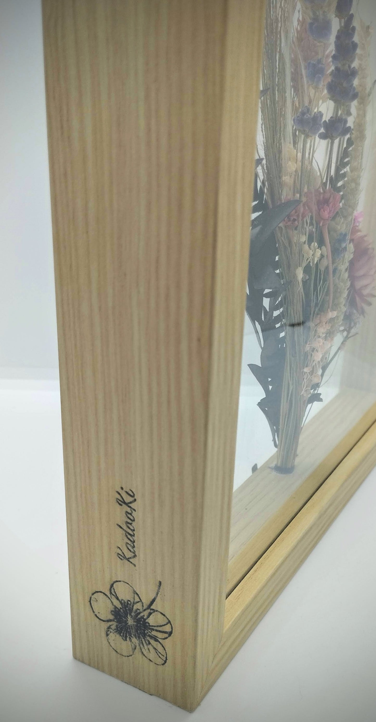 Droogbloemen in houten kader XL