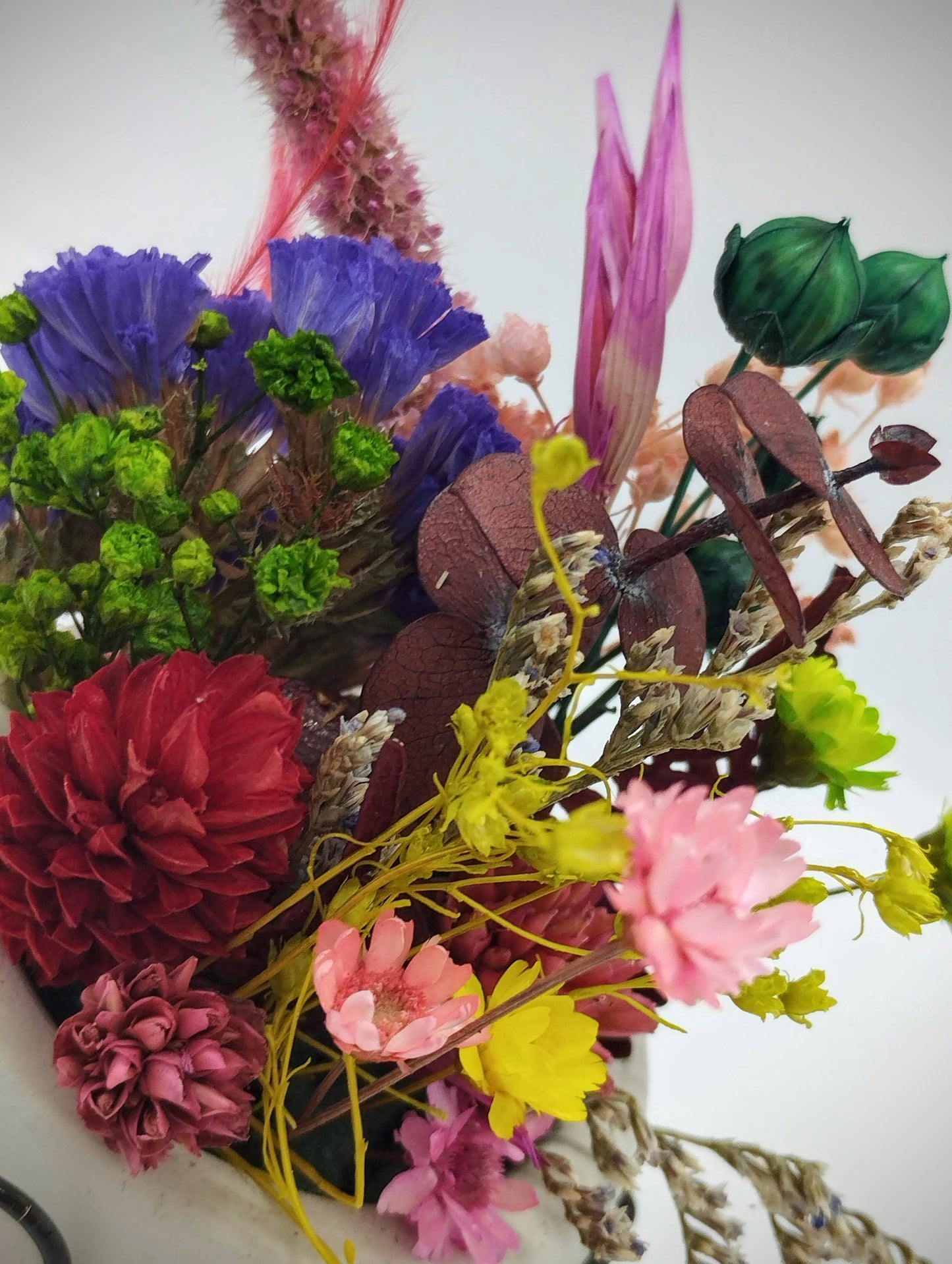 MINI Plantenpotje met gezichtje & droogbloemetjes