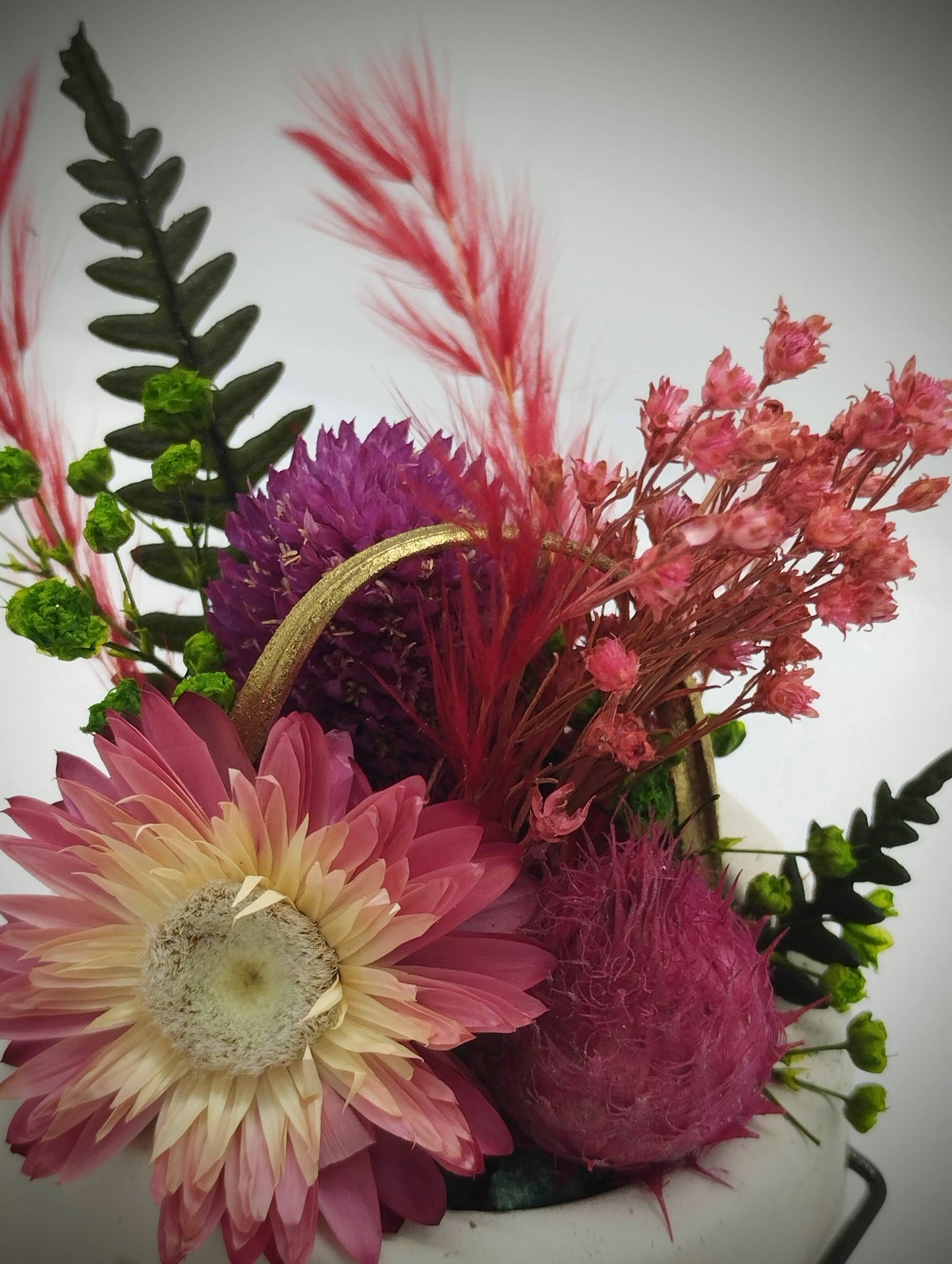 MINI Plantenpotje met gezichtje & droogbloemetjes