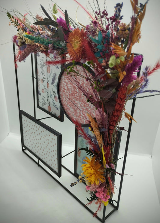 Decoratieve vierkante Fotokader met droogbloemen