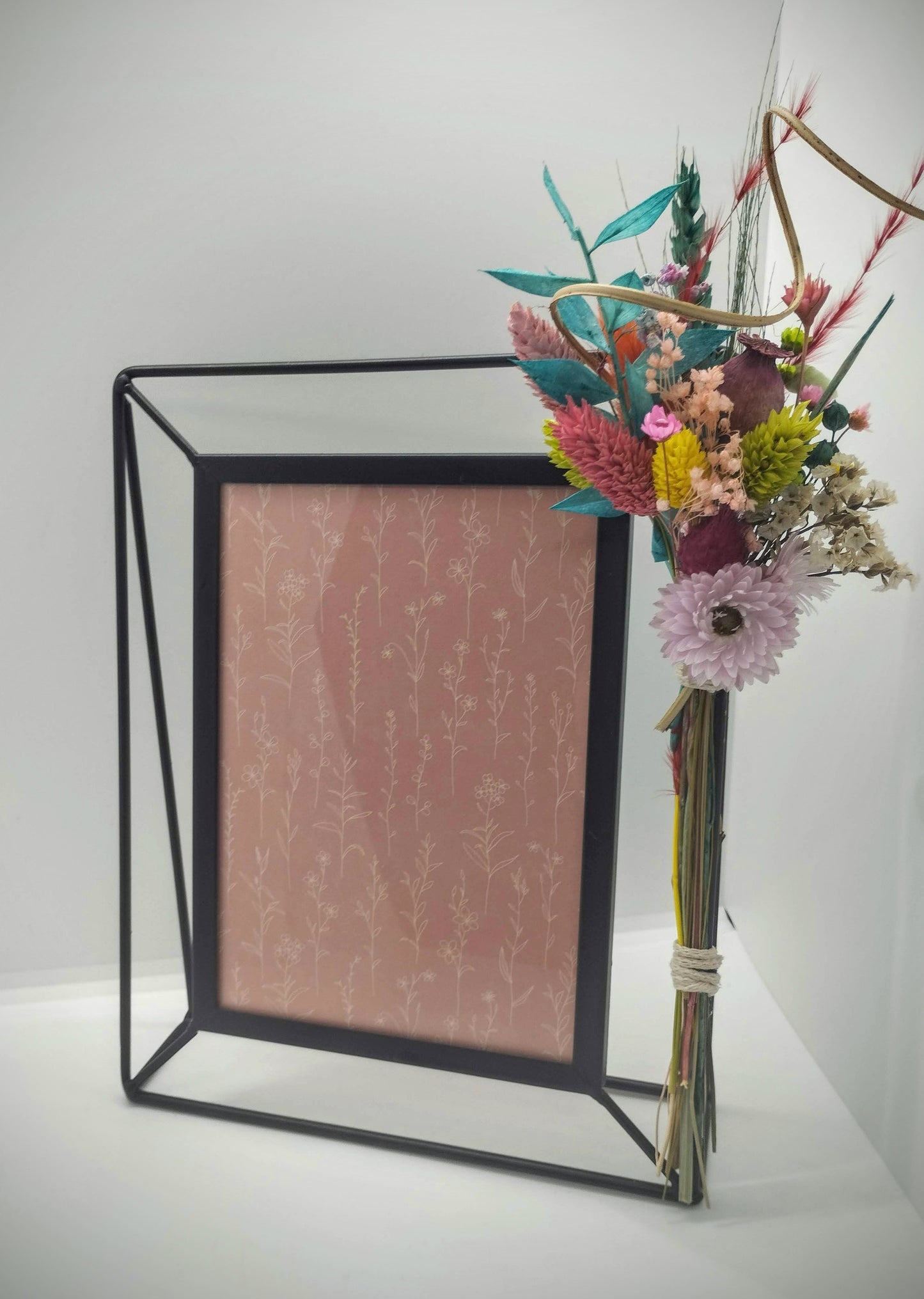 Decoratieve rechthoekige Fotokader met droogbloemen