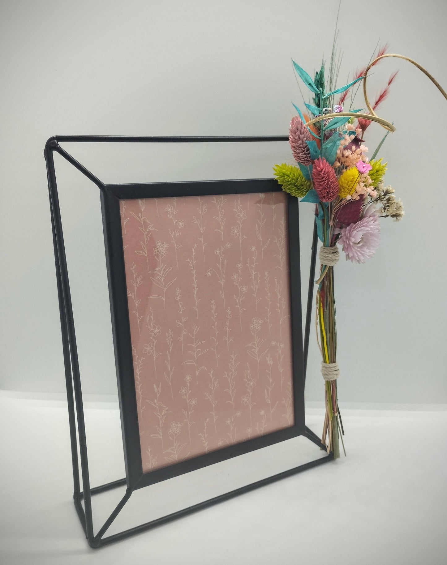 Decoratieve rechthoekige Fotokader met droogbloemen