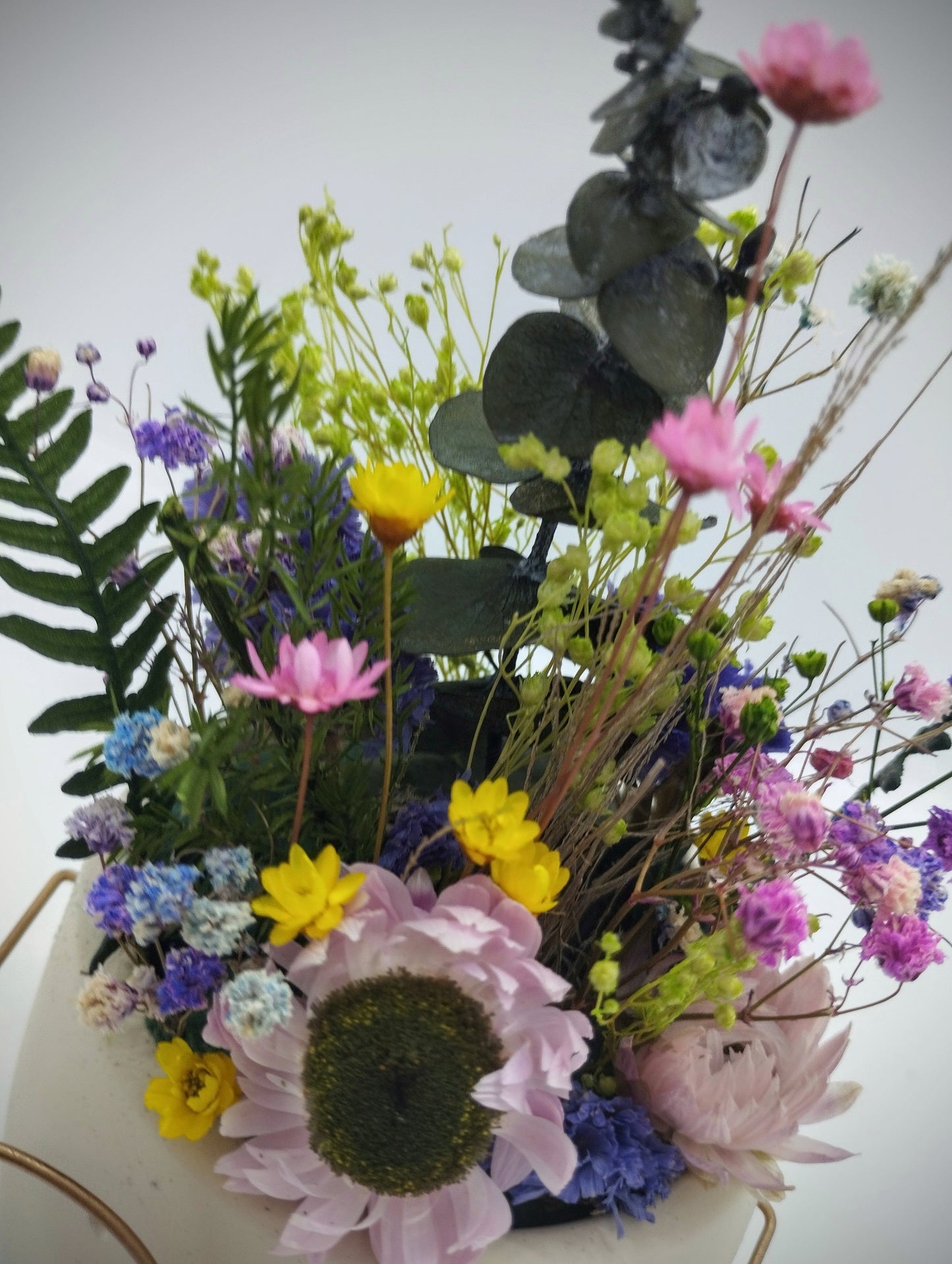 Plantenpotje met gezichtje & droogbloemetjes - Small