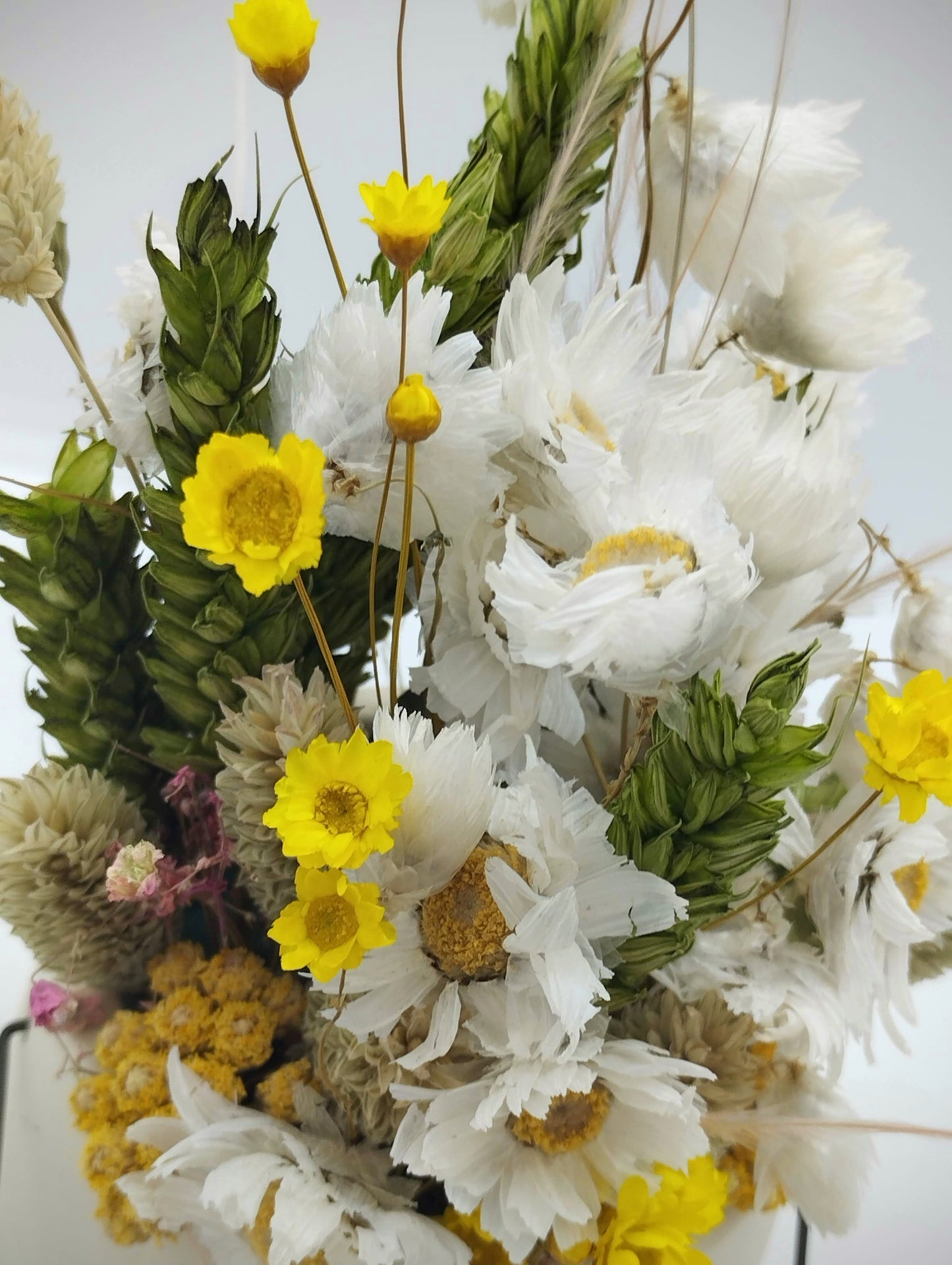 Plantenpotje met gezichtje & droogbloemetjes - Small