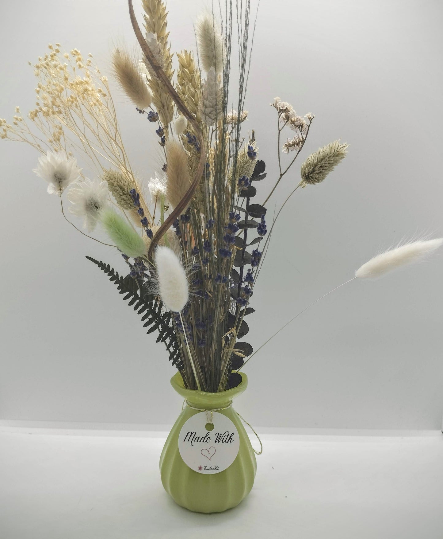 Droogbloemen in kleurrijk Porseleine vaasje