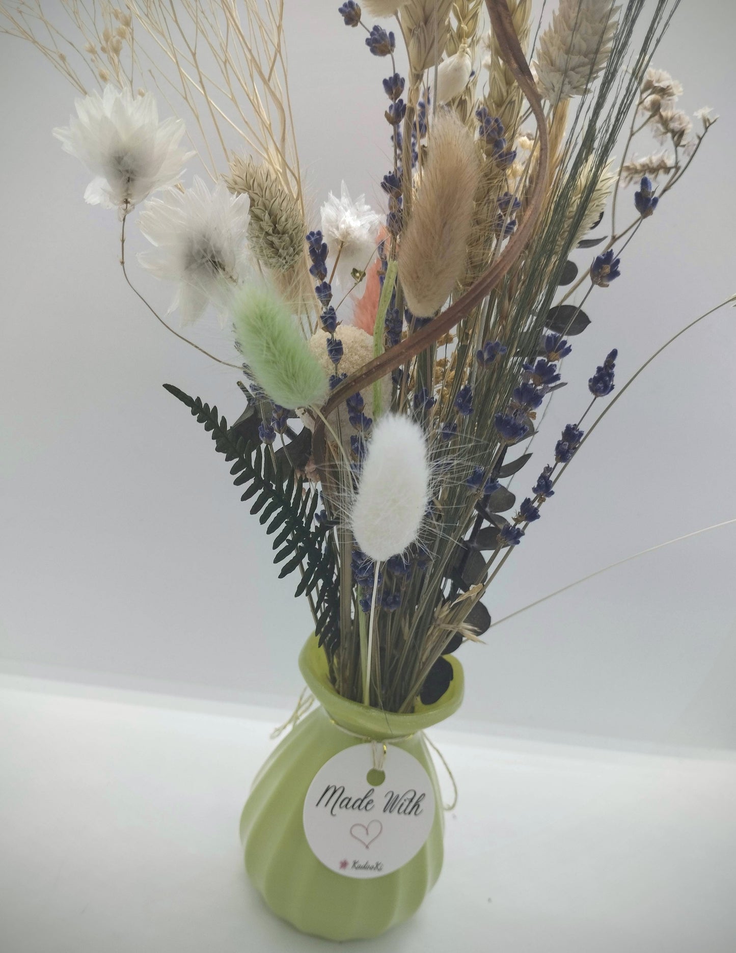 Droogbloemen in kleurrijk Porseleine vaasje