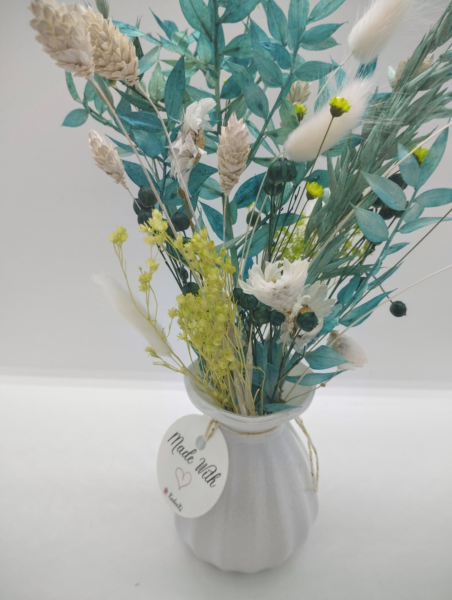 Droogbloemen in kleurrijk Porseleine vaasje