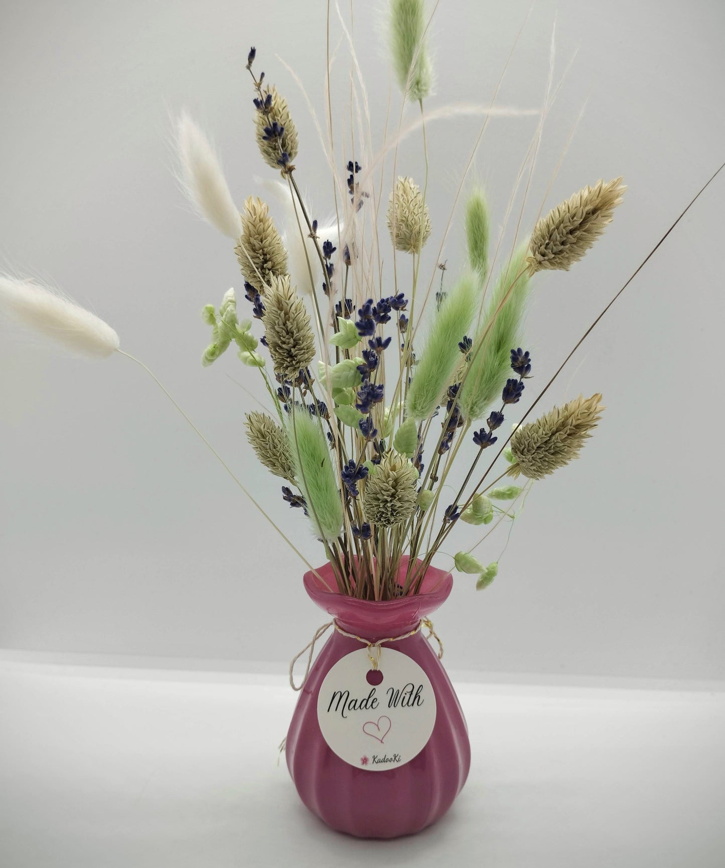 Droogbloemen in kleurrijk Porseleine vaasje