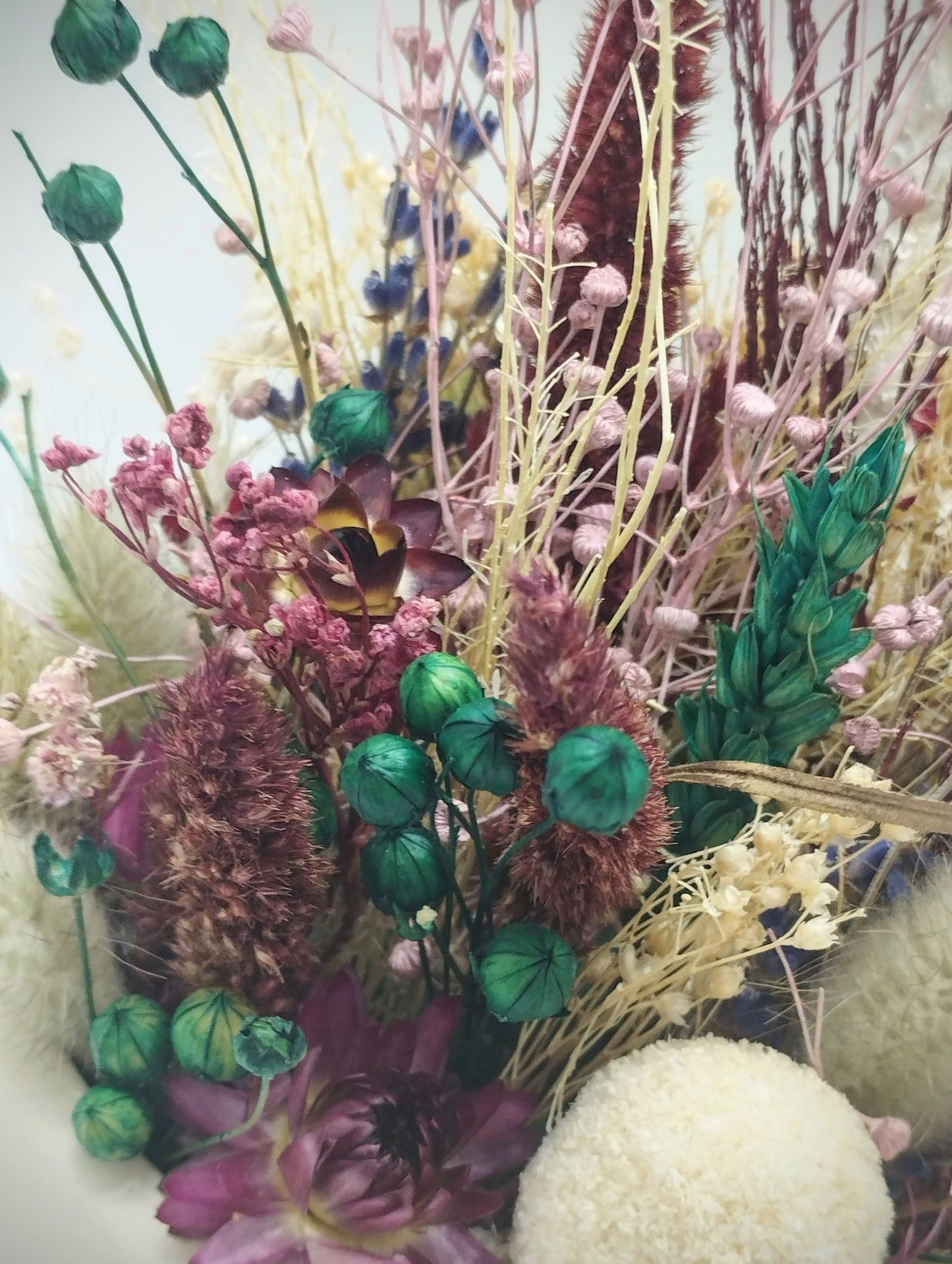 Plantenpotje met gezichtje & droogbloemetjes - Medium