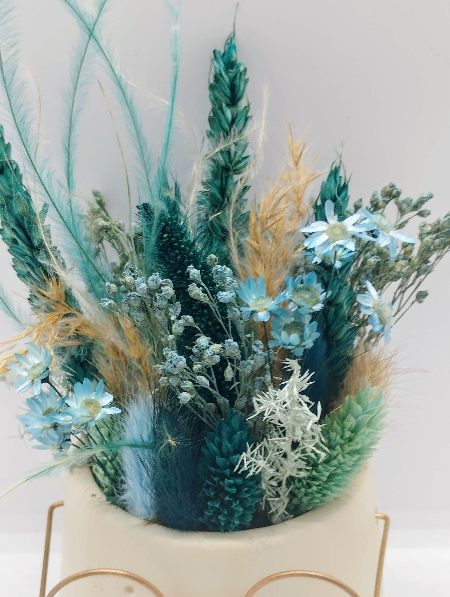 Plantenpotje met gezichtje & droogbloemetjes - Small