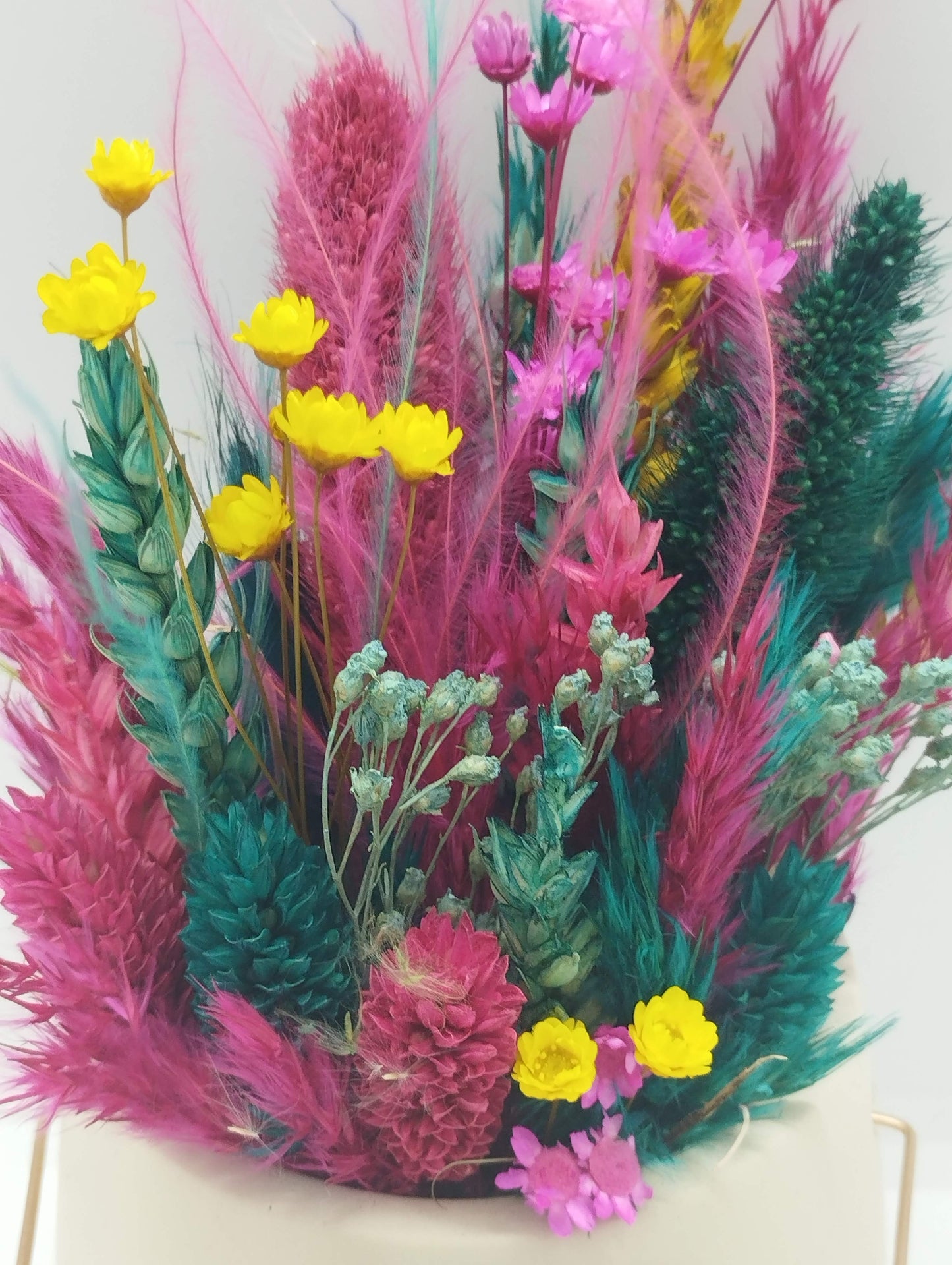 Plantenpotje met gezichtje & droogbloemetjes - Small