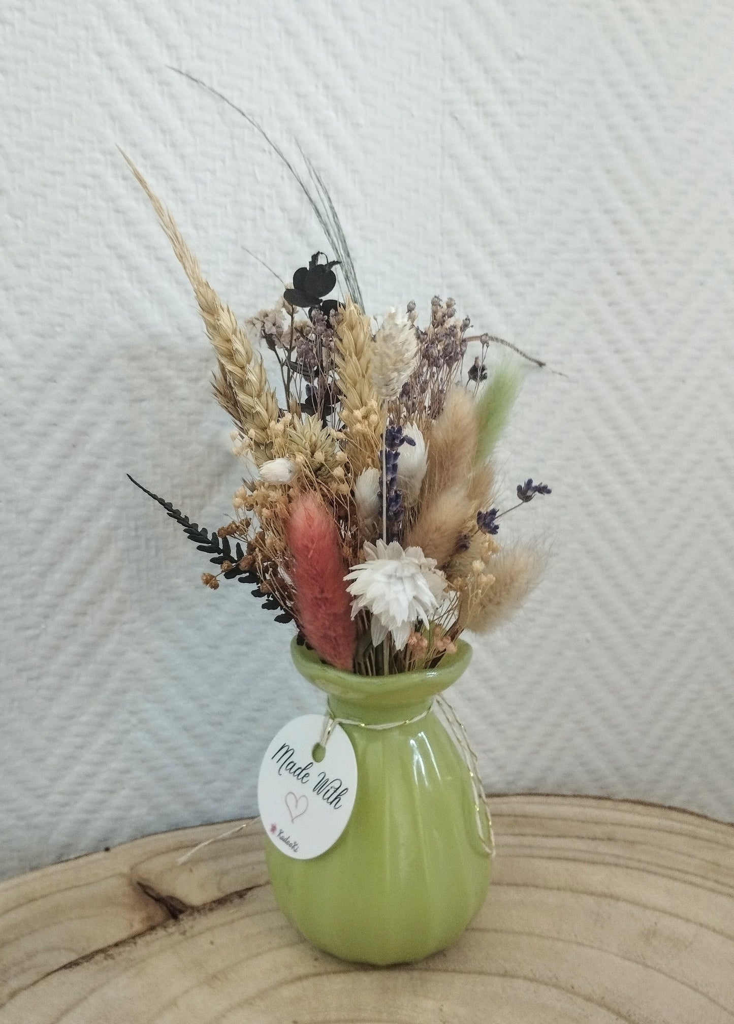 Droogbloemen in kleurrijk Porseleine vaasje