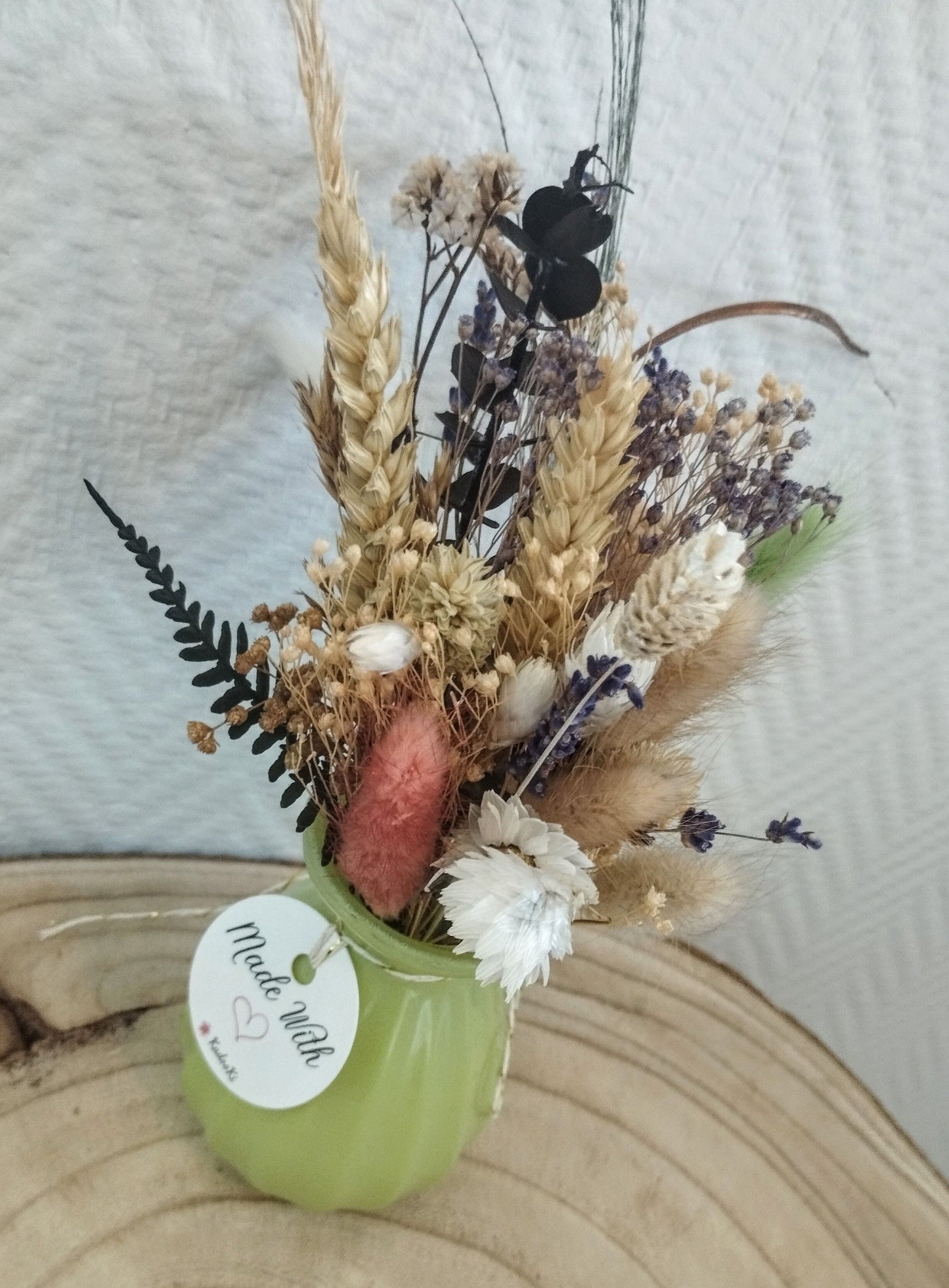 Droogbloemen in kleurrijk Porseleine vaasje