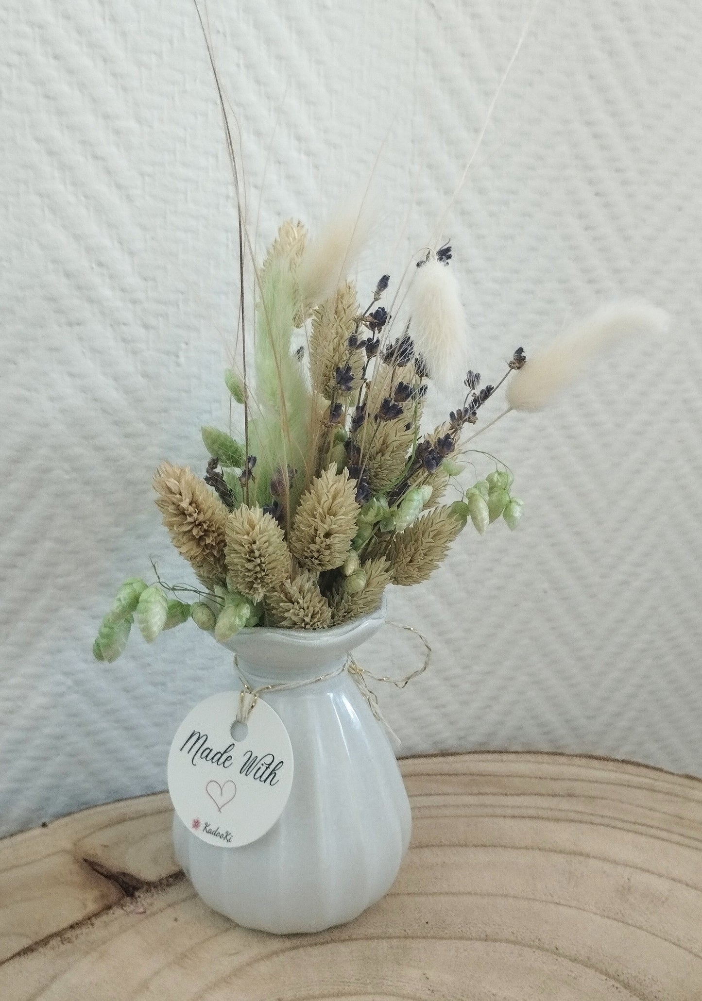 Droogbloemen in kleurrijk Porseleine vaasje