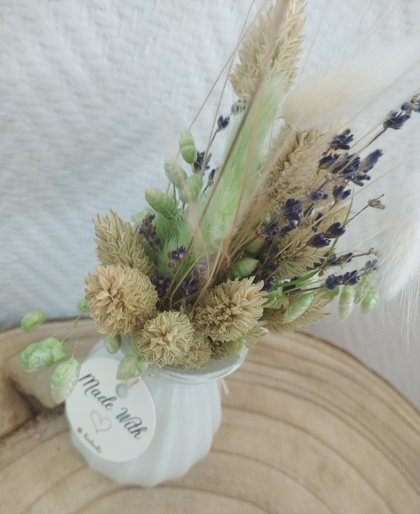 Droogbloemen in kleurrijk Porseleine vaasje