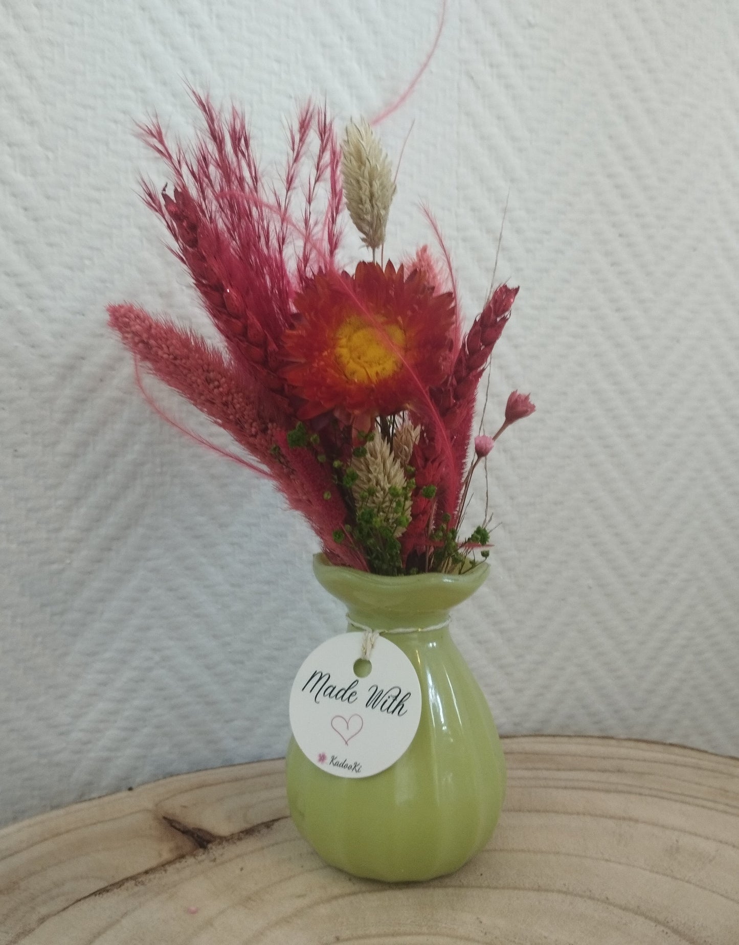 Droogbloemen in kleurrijk Porseleine vaasje