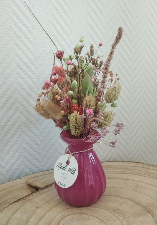 Droogbloemen in kleurrijk Porseleine vaasje