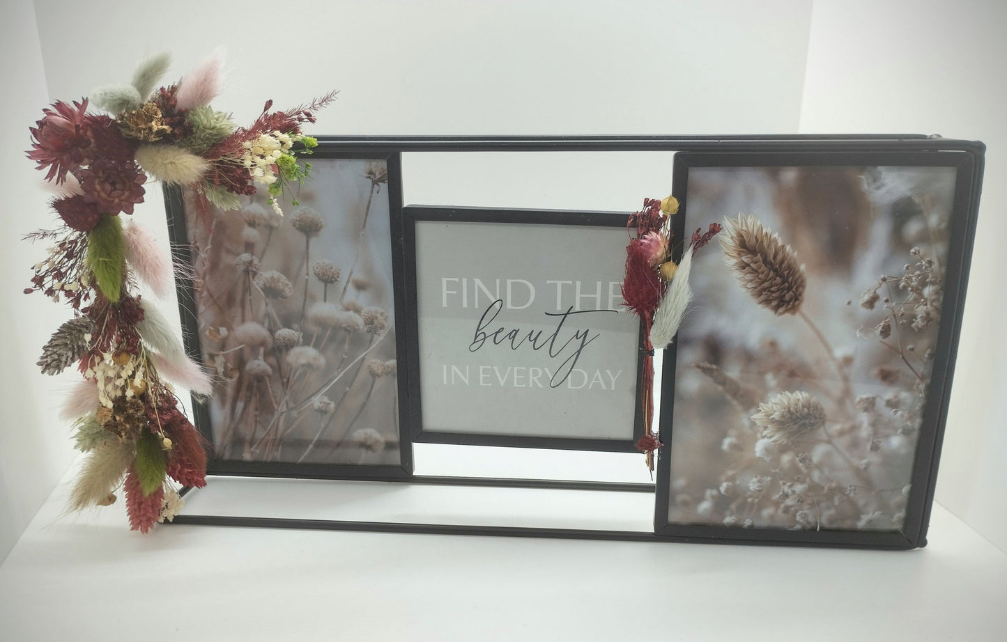 Decoratieve rechthoekige Fotokader met droogbloemen