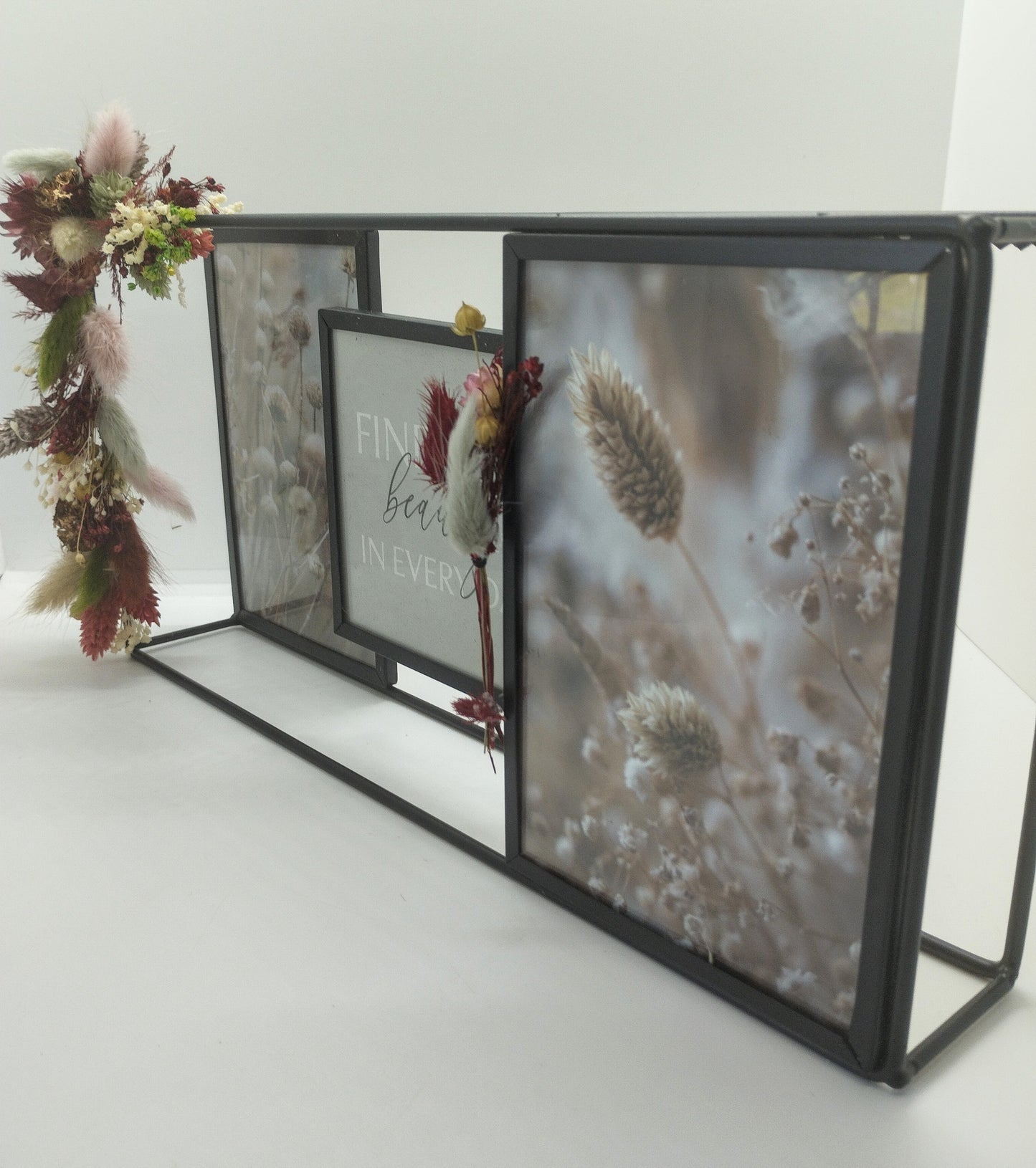 Decoratieve rechthoekige Fotokader met droogbloemen