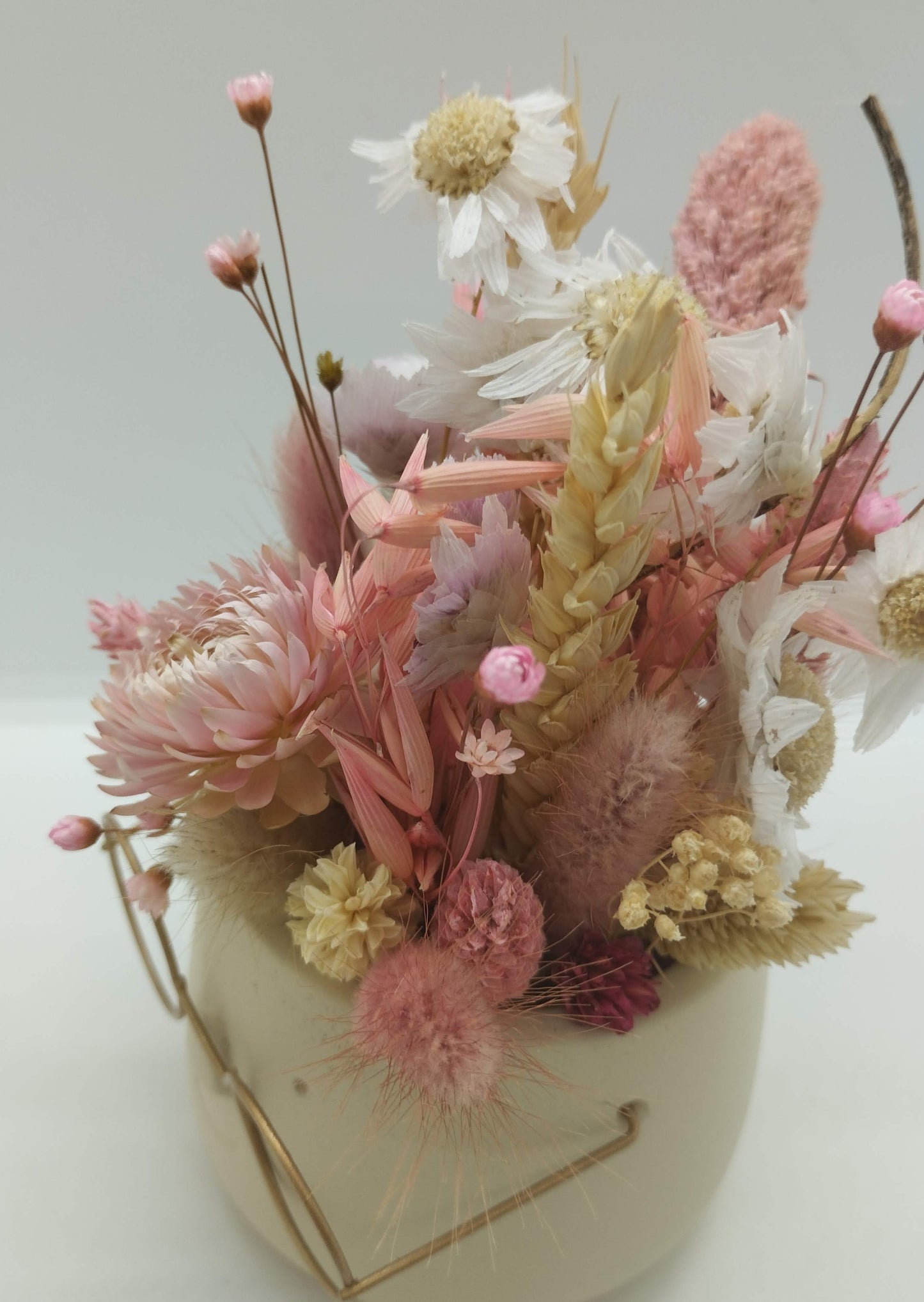 Plantenpotje met gezichtje & droogbloemetjes - Small