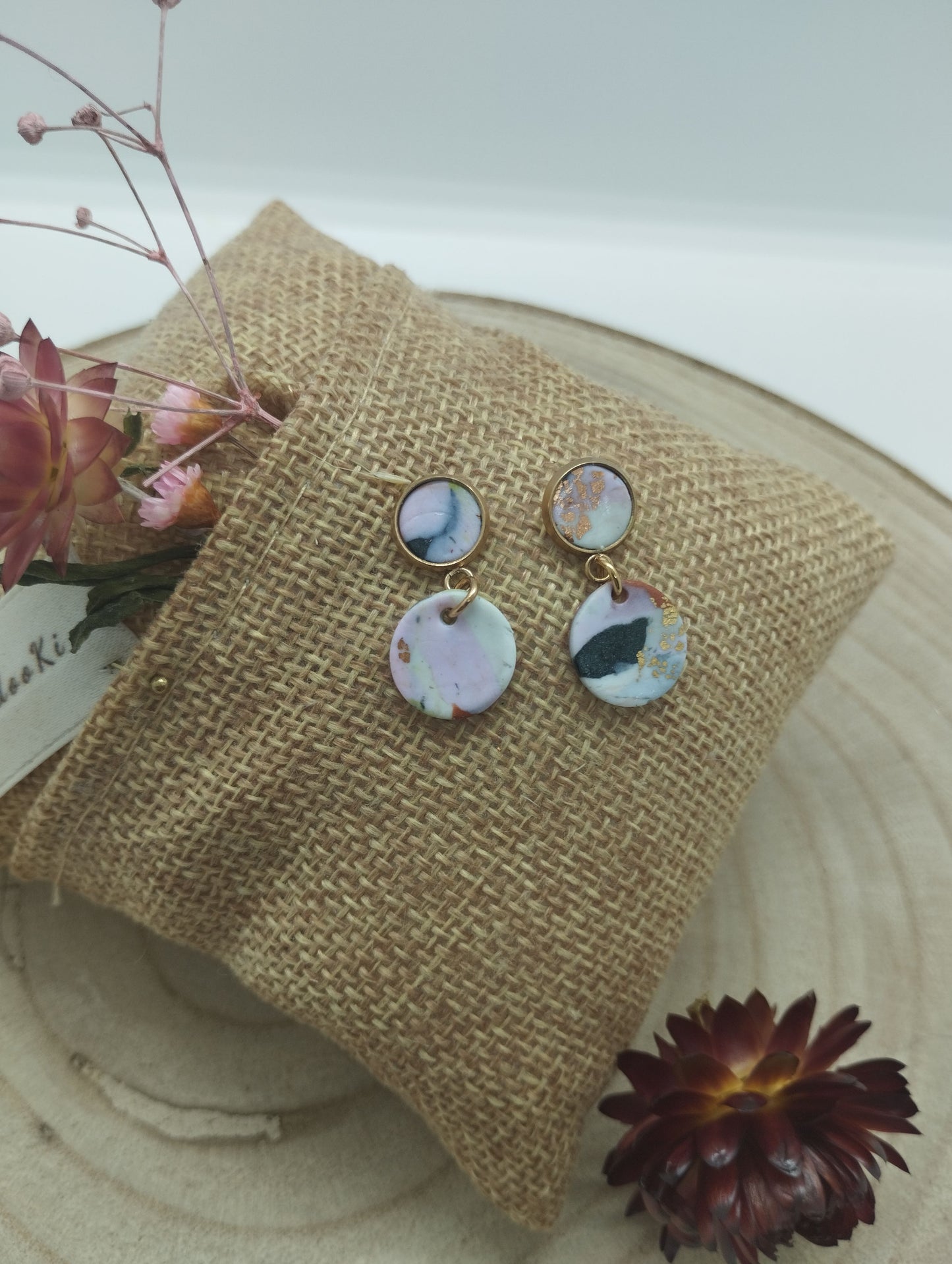 Gentle Chaos - Handgemaakte polymeerklei oorbellenset (stekertje)