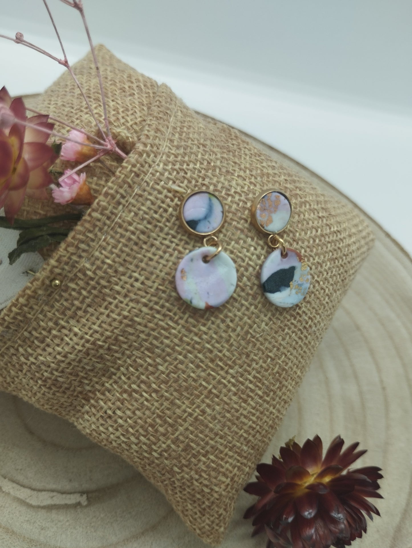 Gentle Chaos - Handgemaakte polymeerklei oorbellenset (stekertje)