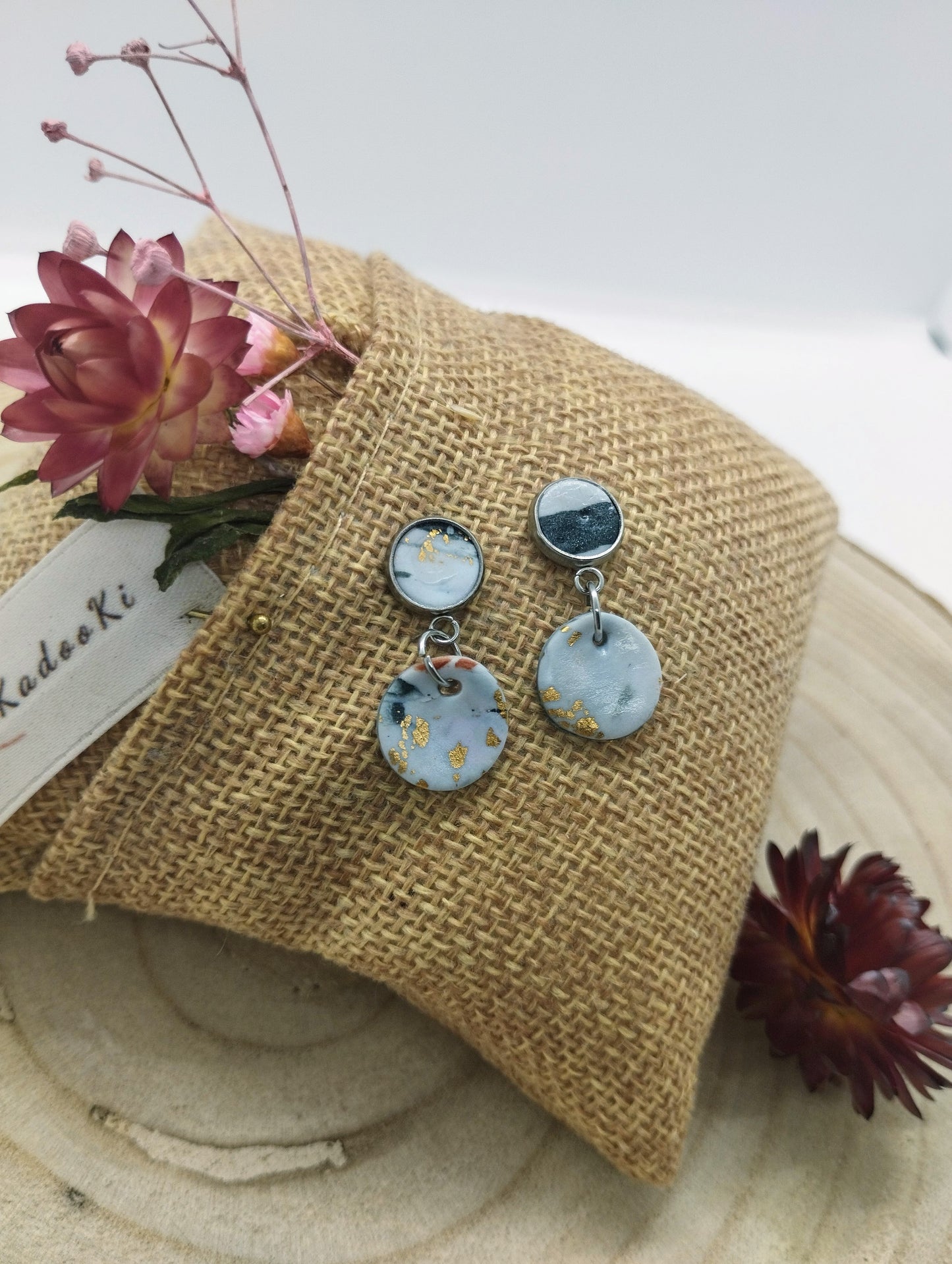 Gentle Chaos - Handgemaakte polymeerklei oorbellenset (stekertje)