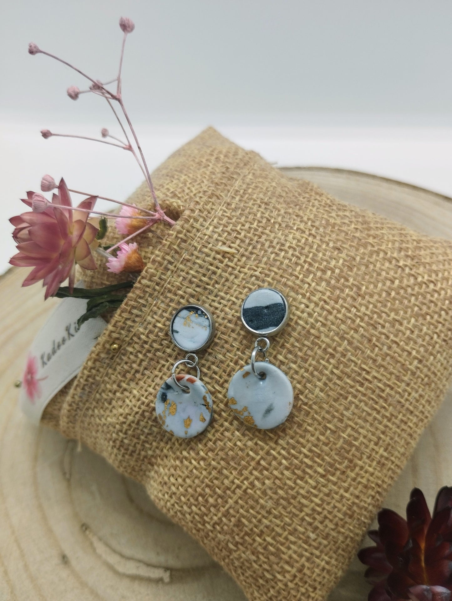 Gentle Chaos - Handgemaakte polymeerklei oorbellenset (stekertje)