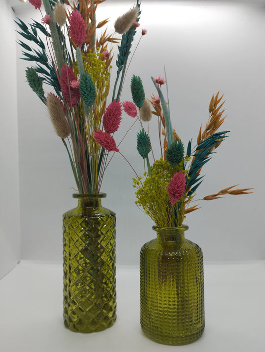 Droogbloemen in kleurrijke DUO-vaasje