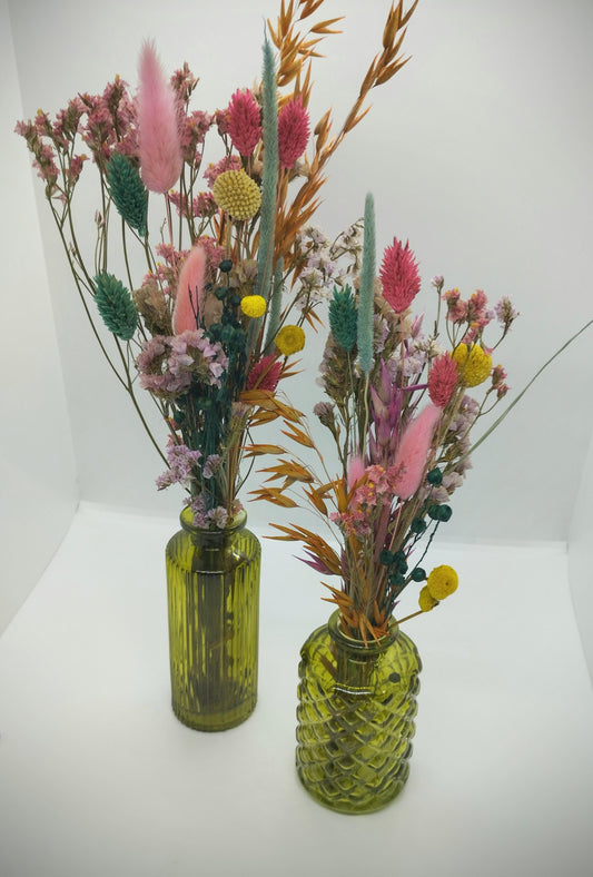 Droogbloemen in kleurrijke DUO-vaasje