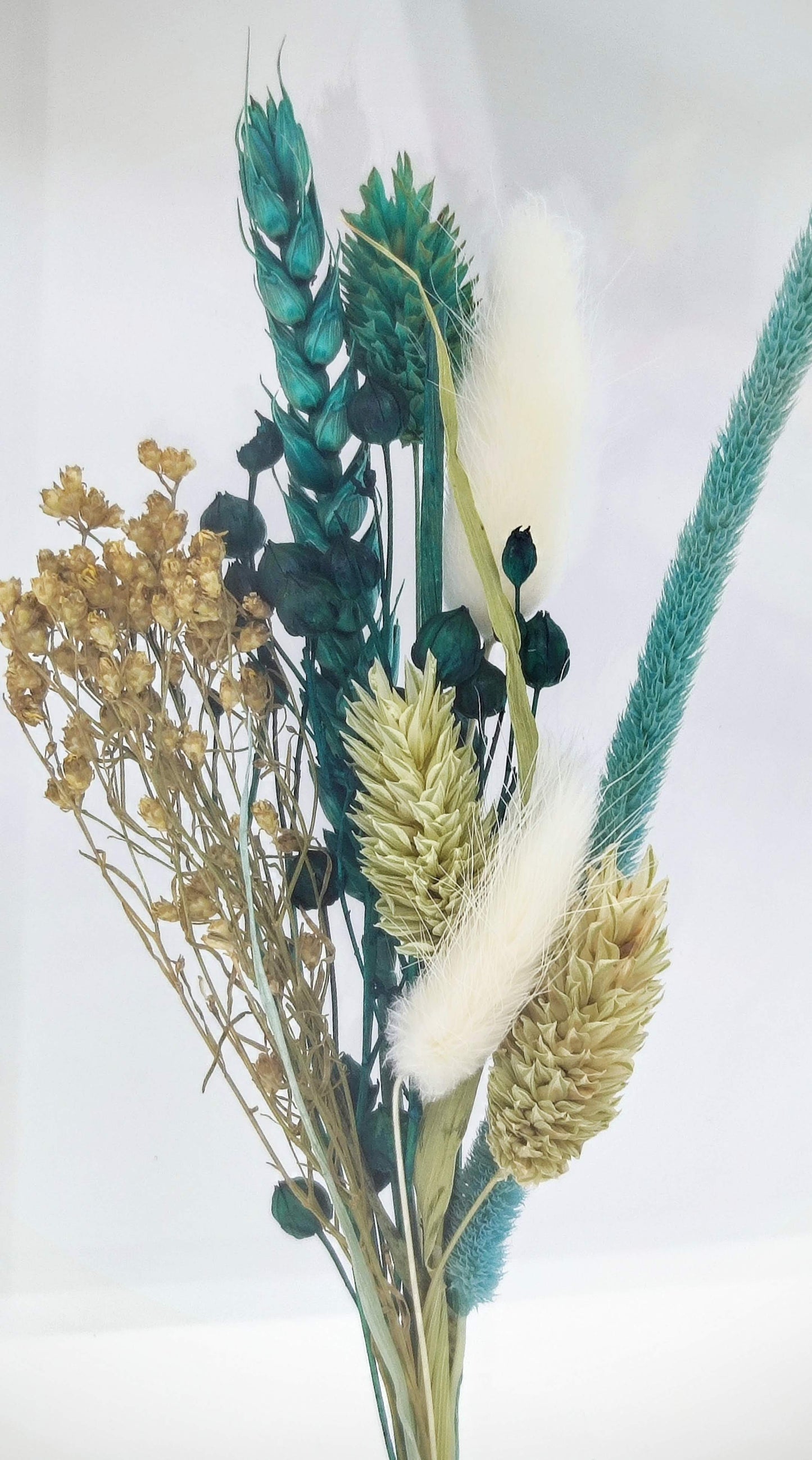 Droogbloemen in houten kader