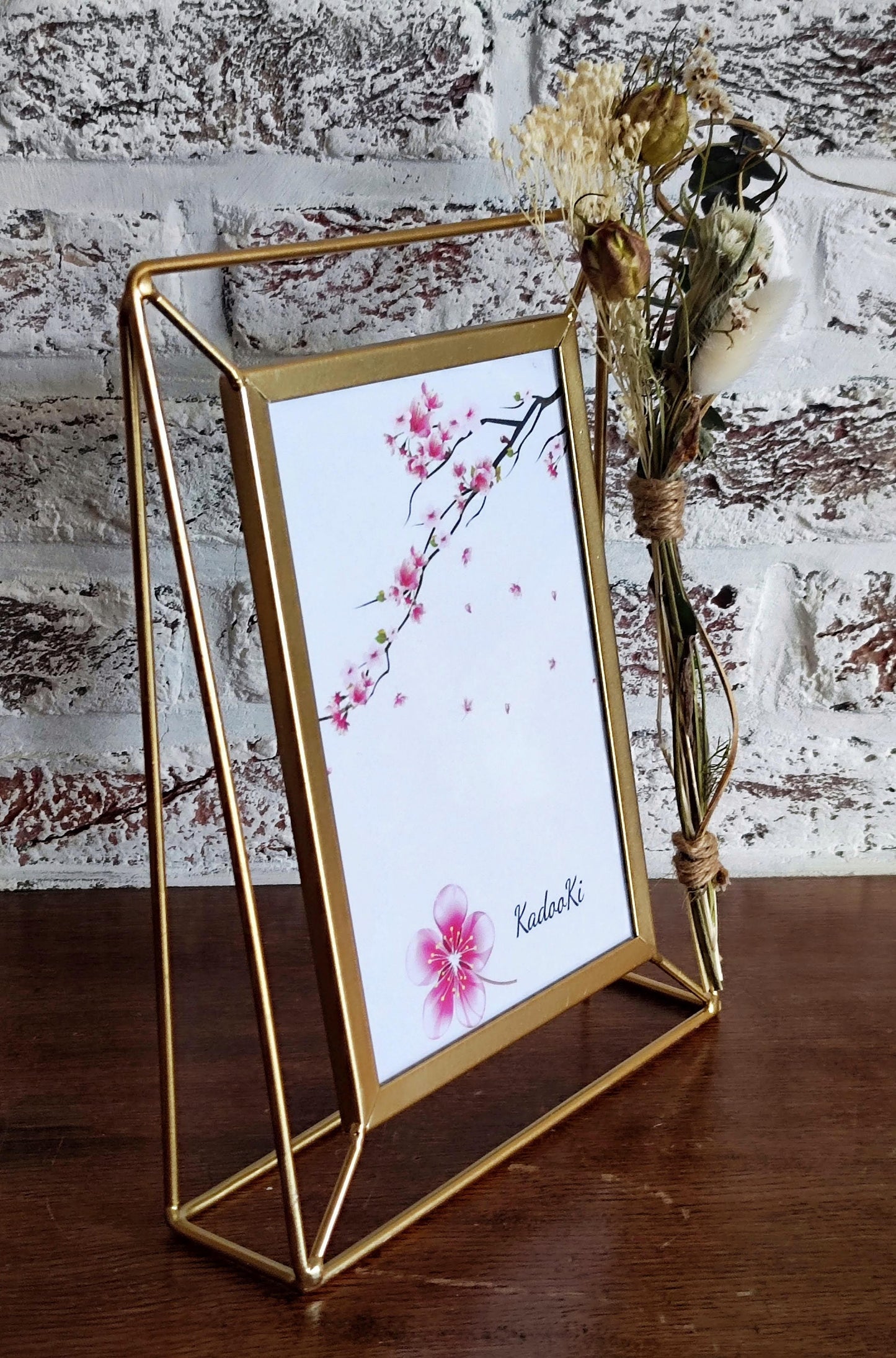 Decoratieve rechthoekige Fotokader met droogbloemen