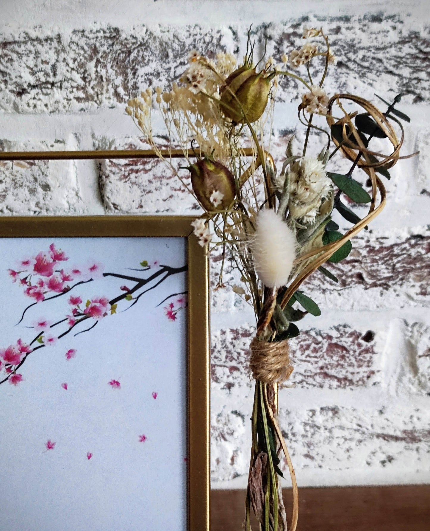 Decoratieve rechthoekige Fotokader met droogbloemen