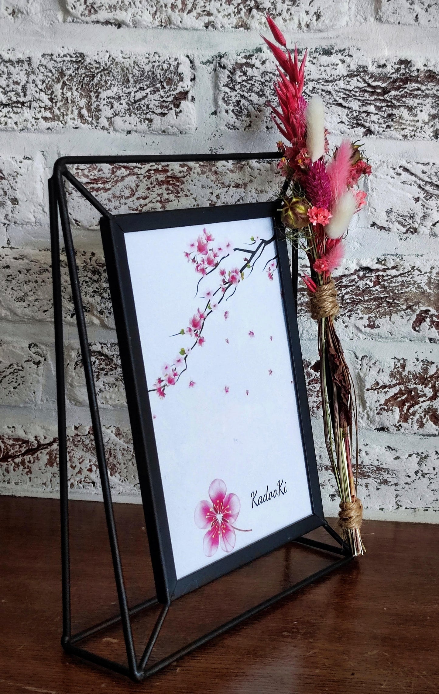 Decoratieve rechthoekige Fotokader met droogbloemen